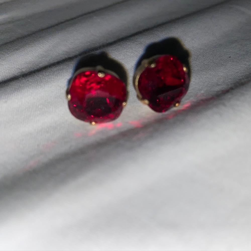 Ruby Stud Earrings - image 1